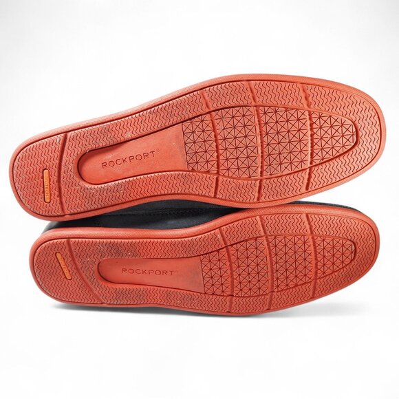 Rockport Malcom Tie Moc Toe Suede Loafers Men's 10.5 Dark Grey Red - Picture 8 of 11